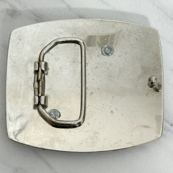 Rhinestone Studded N Letter Initial Monogram Silver Tone Belt Buckle - Picture 12 of 14